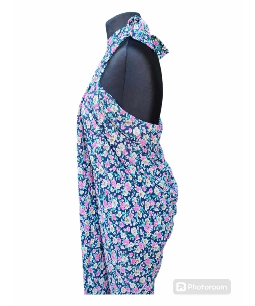 Duża sukienka plażowa - eleganckie PAREO XXL szyfon kolorowa łączka